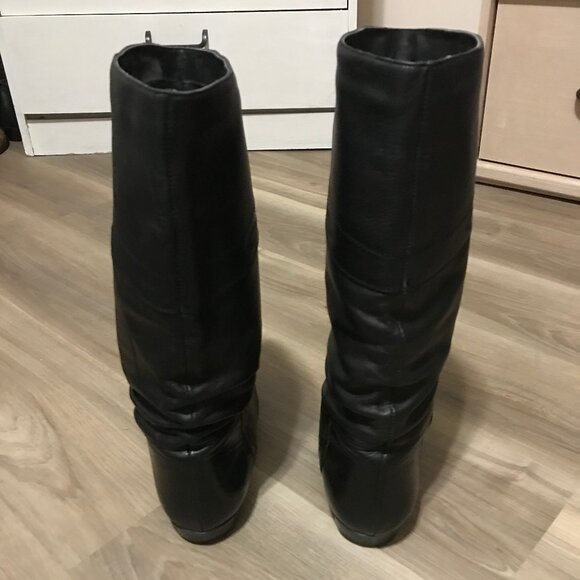 Luso Ladies Black Leather Tall Boots Size 40 - Picture 3 of 6